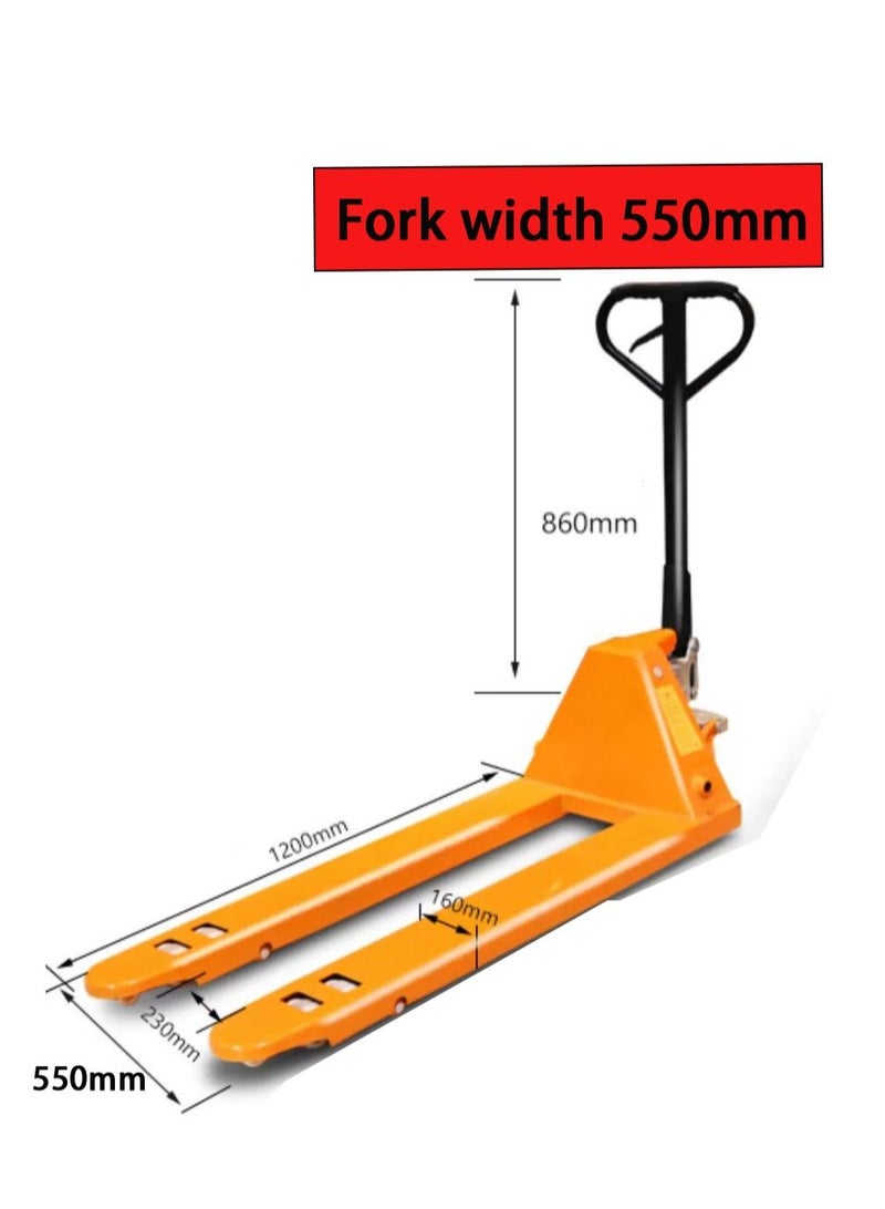صن رايز شاحنة يدوية بمنصة نقالة 2.5 طن جاك ترولي شديد التحمل لمصنع المستودعات نقل مواد البضائع - Image 4