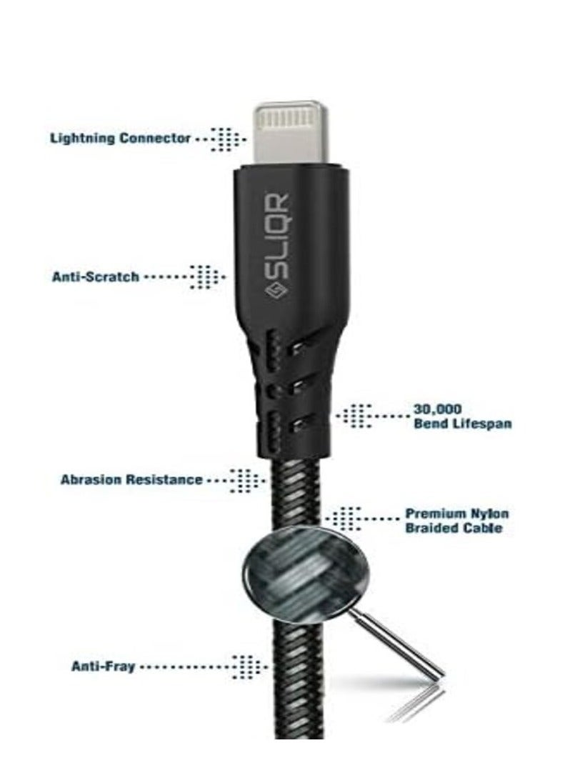 MiPow MFi Certified Premium USB-C to Lightning Cable - 1.8m Black - Image 2