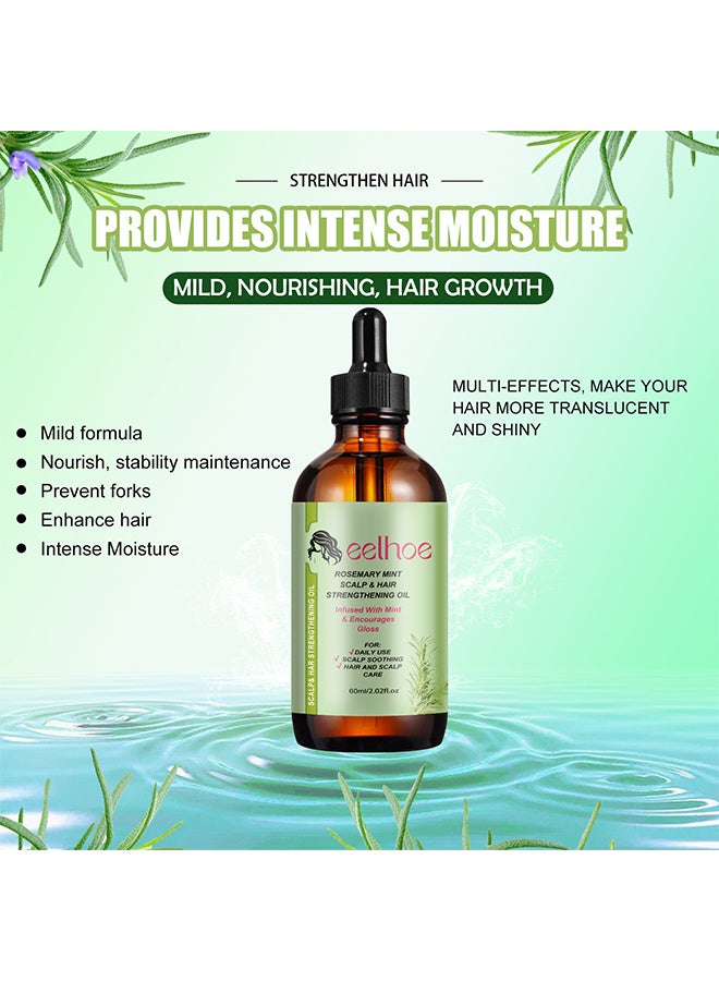 إيلهو روزماري النعناع فروة الرأس وزيت تقوية الشعر ، وقف تساقط الشعر ، علاج ترقق زيت نمو الشعر للنساء والرجال 60 مل - Image 5