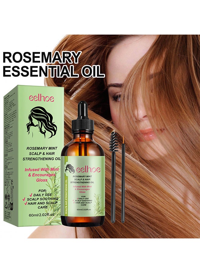 إيلهو روزماري النعناع فروة الرأس وزيت تقوية الشعر ، وقف تساقط الشعر ، علاج ترقق زيت نمو الشعر للنساء والرجال 60 مل - Image 2