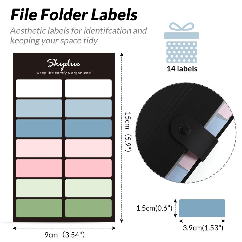 SKYDUE 8 Pockets Accordion File Organizer, Expanding File Folders, Portable Document Paper Organizer, A4 Letter Size, Snap Closure, Pack of 4 - Image 4