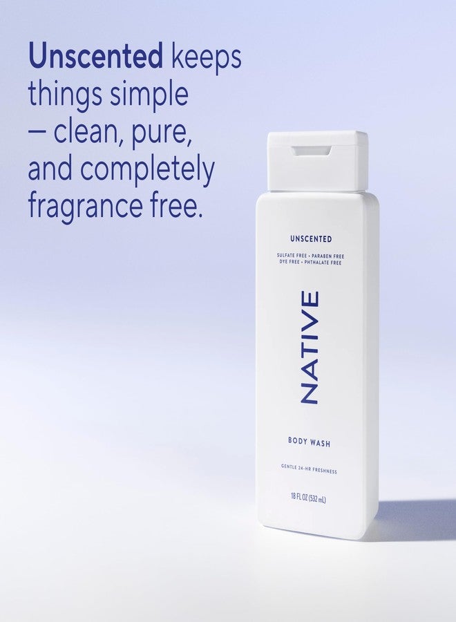 Native Body Wash Contains Naturally Derived Ingredients | For Women & Men, Sulfate, Paraben, & Dye Free Leaving Skin Soft and Hydrated |Unscented 18 oz - Image 5