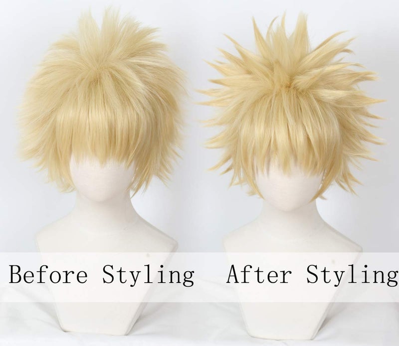 Linfairy (Blonde) - Anime Cosplay Wig Short Blonde Hair Halloween Costume Full Wig - Image 2