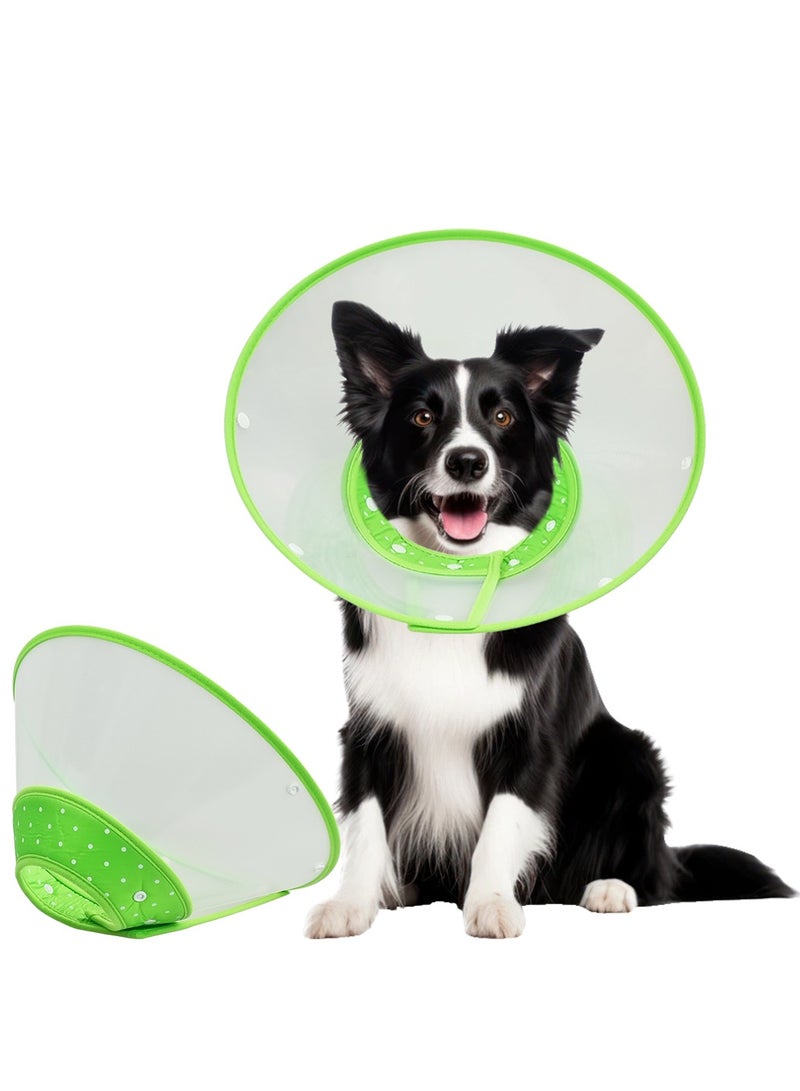 NNC PETS Pet recovery collar, Comfortable protective cone for dogs & cats, Soft edge elizabethan cone with Adjustable design and Durable PP material, Ideal for Wound healing, 20 cm (Green) - Image 1