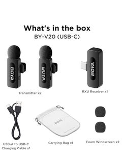 BOYA BOYA BY-V20 Ultra-Compact Wireless Microphone System for USB-C Devices (2.4GHz) - Black  - Image 2