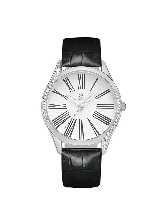 KENNETH SCOTT Women's Analog Round Shape Polyurethane Wrist Watch K23534-SLBS - 36 Mm  - Image 1