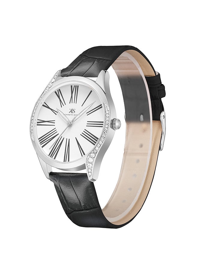 KENNETH SCOTT Women's Analog Round Shape Polyurethane Wrist Watch K23534-SLBS - 36 Mm  - Image 2