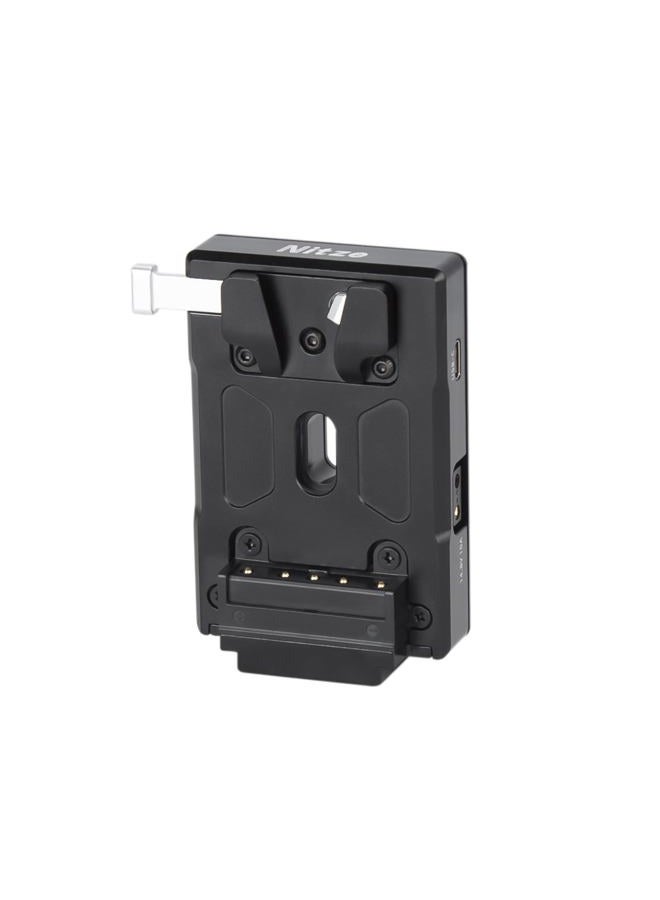 Nitze لوحة بطارية V Mount، مدخل/مخرج USB-C (PD 3.0)، DC (8V/3A)، مخرج D-tap (14.8V/10A) لوحة V Mount لتغذية الكاميرا - N21-D8A - Image 1