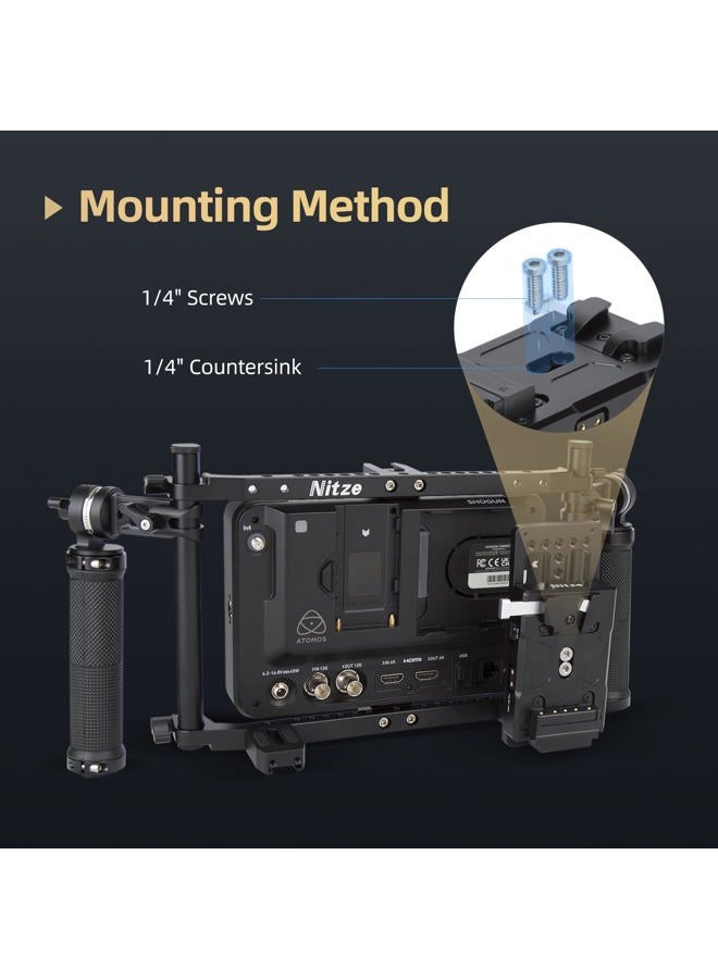 Nitze لوحة بطارية V Mount، مدخل/مخرج USB-C (PD 3.0)، DC (8V/3A)، مخرج D-tap (14.8V/10A) لوحة V Mount لتغذية الكاميرا - N21-D8A - Image 5