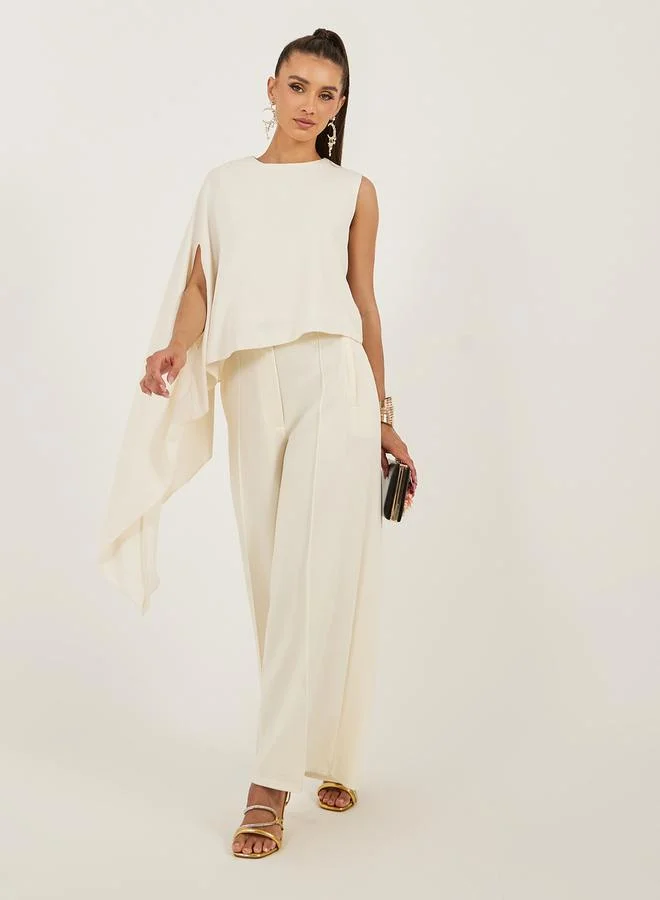 ستايلي بلوزة بأكمام كاب بقصة عادية