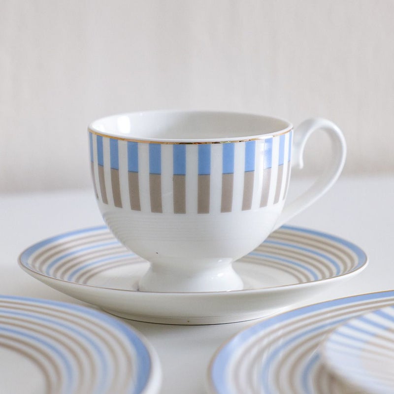 DANUBE HOME Oasis Bloom 32-Piece Dinner Set - Serves 6 | Blue - Image 3