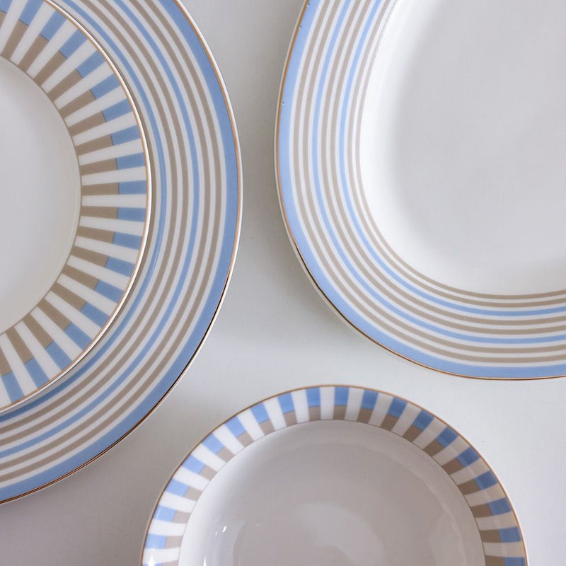 DANUBE HOME Oasis Bloom 32-Piece Dinner Set - Serves 6 | Blue - Image 2