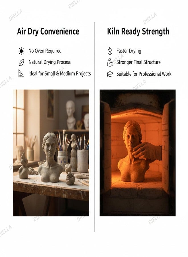 TUSAN Exclusive 2kg Terracotta Clay for Modelling, Sculpting, and Art & Craft Projects - Air Dry Clay for Children & Professional Artists, Ready to Use Natural Eco Friendly Filtered Molding Clay (2kg) - Image 5