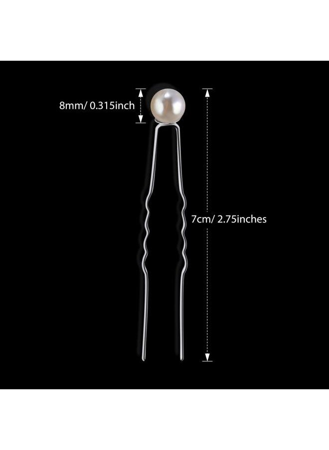 WILLBOND 40 Packs Pearl Hair Pins Bridal Wedding White Pearl Hair Accessories Bobby Clips for Brides and Bridesmaids(0.3 Inch)  - Image 4