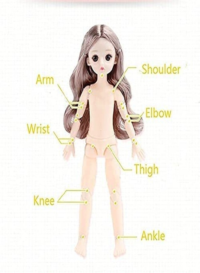 Tickles Movable Joints Cute Beautiful Eyes Fashionable Princess Dress Doll (Size: 30 cm; Color: May Vary) - Image 3
