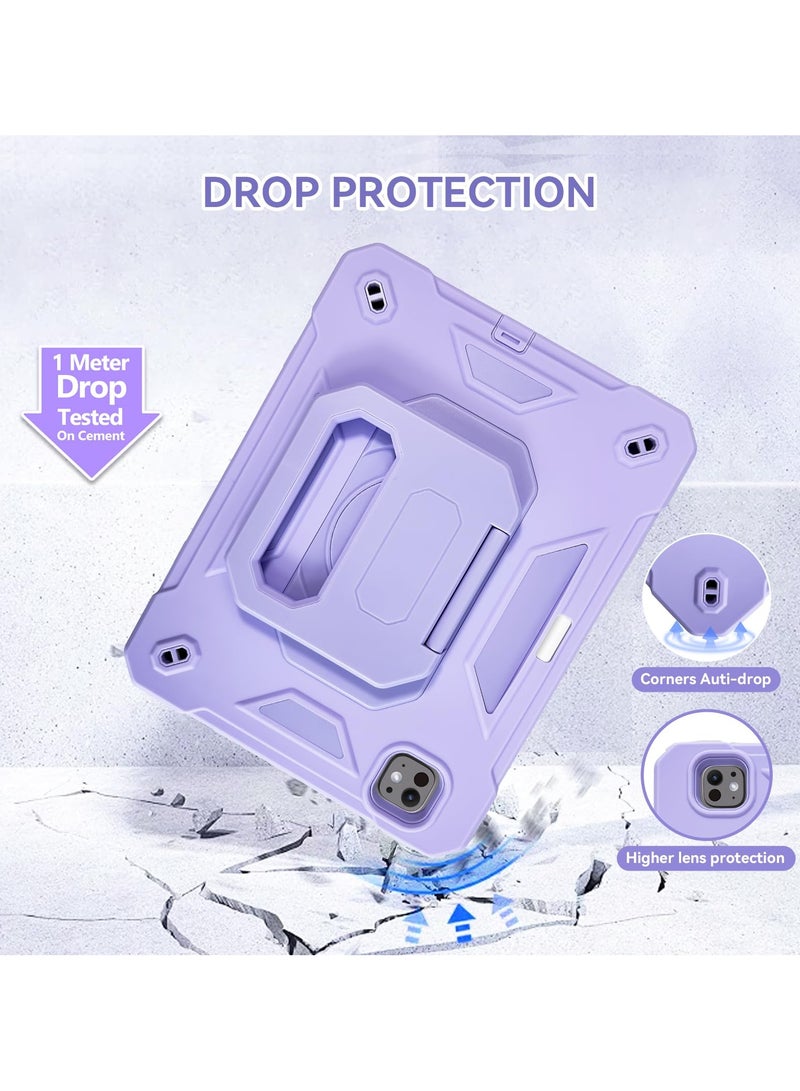 general Kids Case for iPad Pro 11 inch 2024 M4 5th Geneartion with Pen Holder 360 Rotating Stand Shoulder Strap Shockproof Rugged 2024 iPad Pro 11 inch M4 Case Cover - Image 4