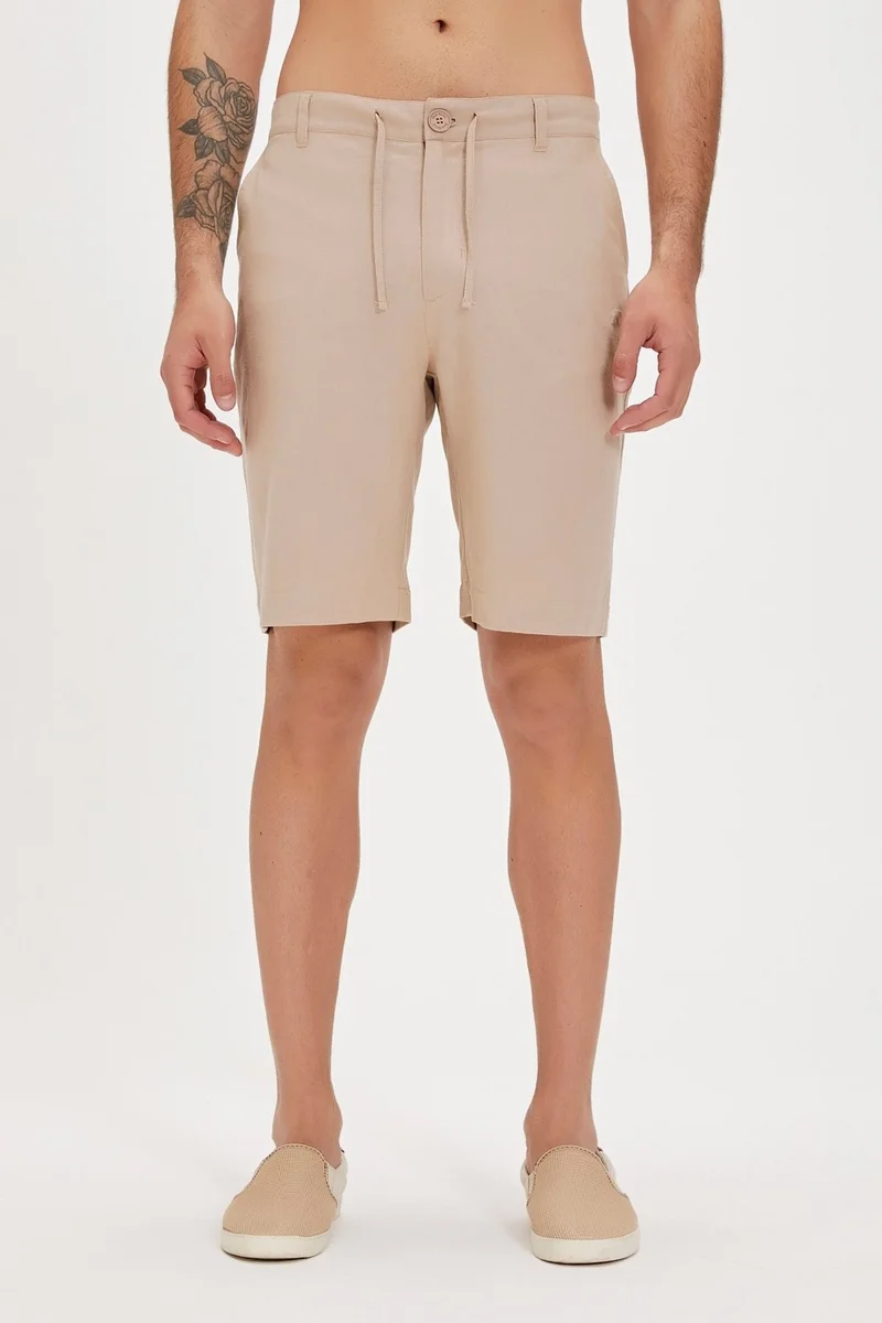 Bad Bear Lyne Beige Men's Shorts with Side Pockets