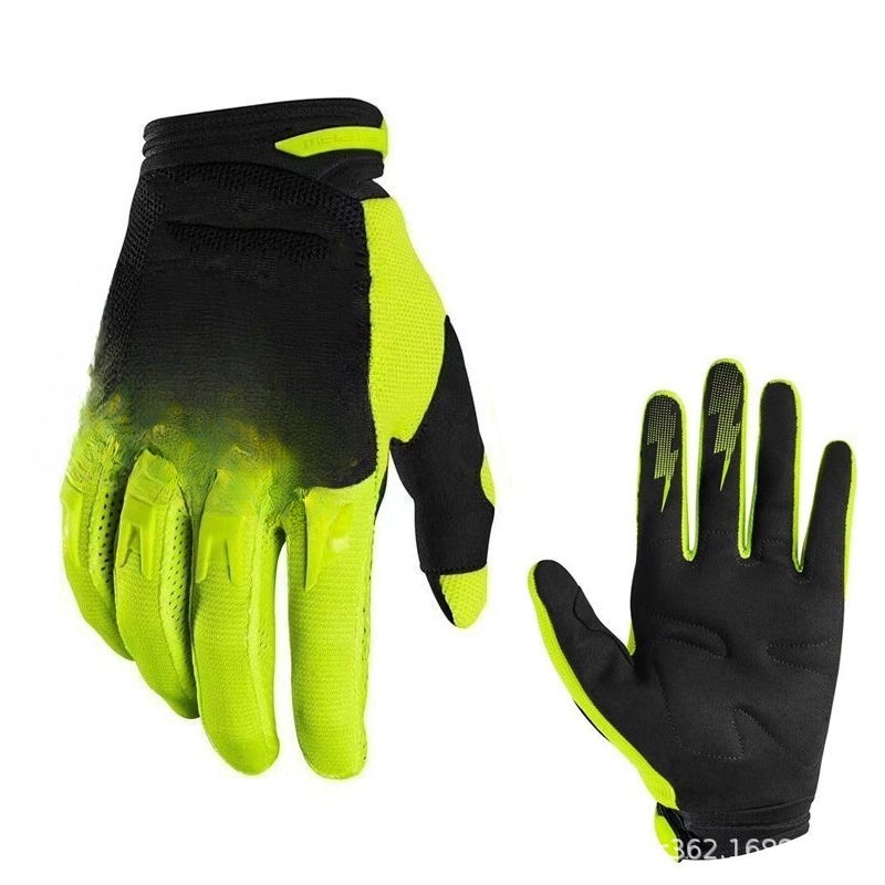 FOX gloves off-road motorcycle riding gloves outdoor sports deceleration bicycle gloves (fluorescent green)