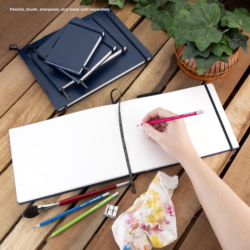 Pentalic Aqua Journal - 5" x 8" Watercolor Sketchbook with 48 Acid-Free Pages in Blue - Image 4