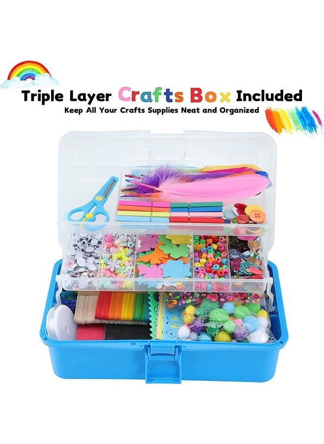 شبيلي مجموعة فنون وحرف يدوية للأطفال – لعبة إبداعية مع منظفات الأنابيب والخرز والأزرار وصندوق تخزين – نشاط STEM هدية للأولاد والبنات من عمر 4 سنوات فما فوق - Image 4