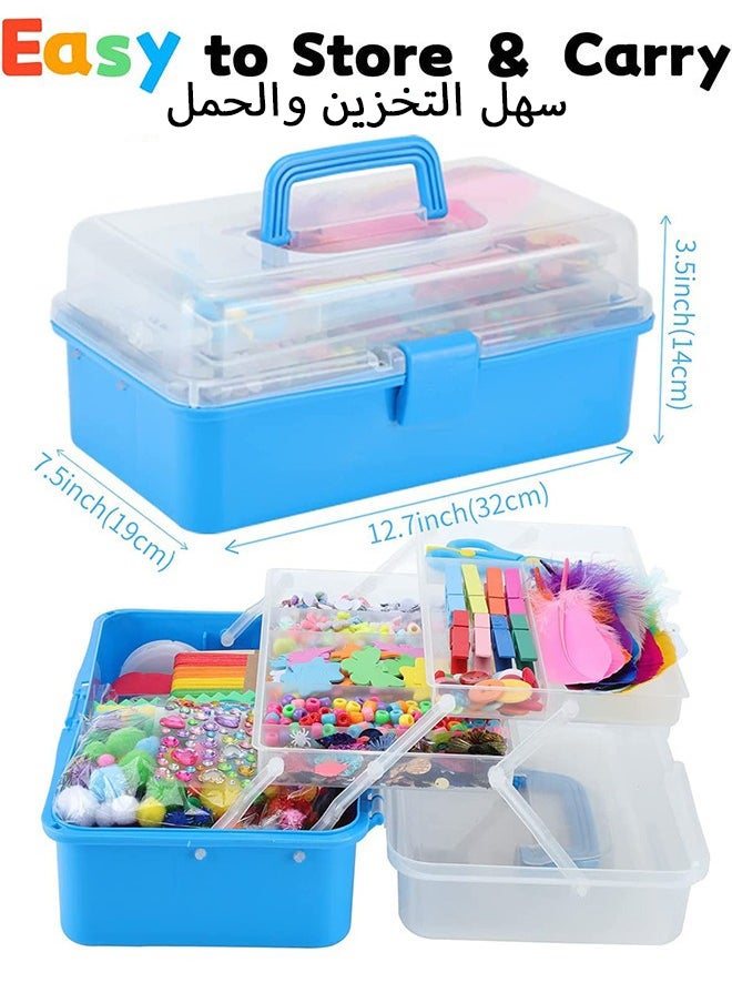 شبيلي مجموعة فنون وحرف يدوية للأطفال – لعبة إبداعية مع منظفات الأنابيب والخرز والأزرار وصندوق تخزين – نشاط STEM هدية للأولاد والبنات من عمر 4 سنوات فما فوق - Image 5