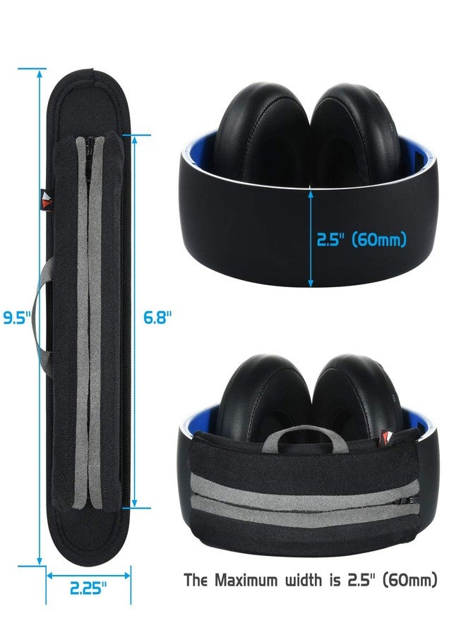 TXesign Large Sized Replacement Headband Cushion Pad Cover Head Band Protector with Zipper, Headband Cover Cushion Protector Pad for Headphones (Max for 2-1/2''W Cushion pad, Black) - Image 4