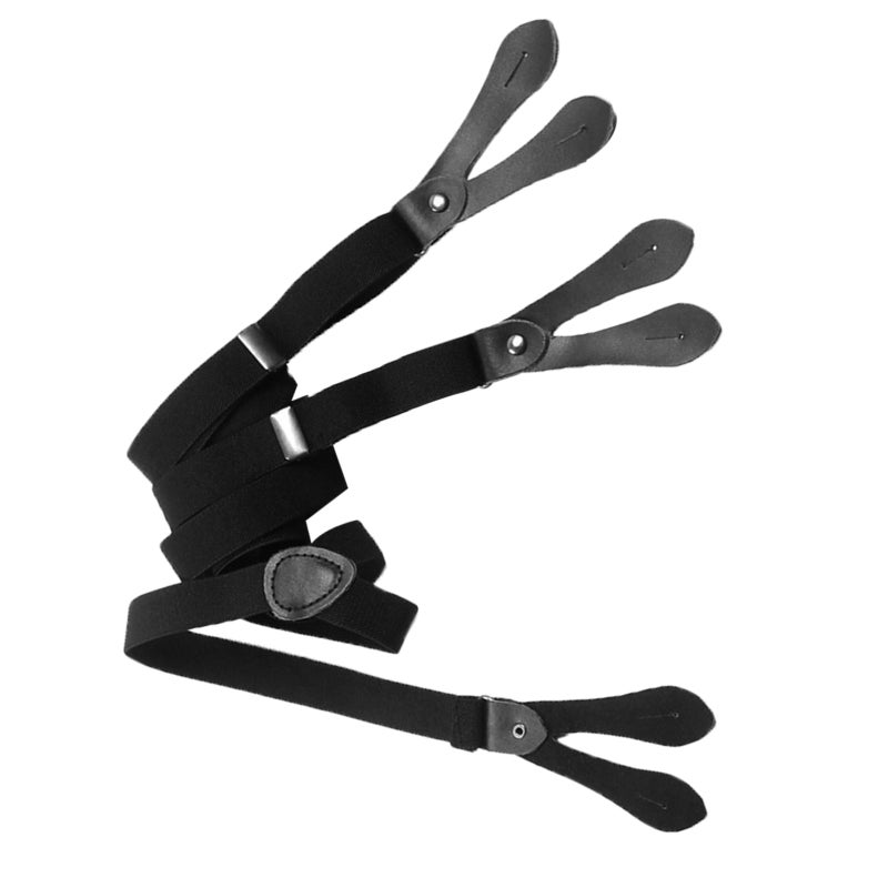 Adjustable Elastic Suspenders With Buttons Adjustable Length Straps - Image 1