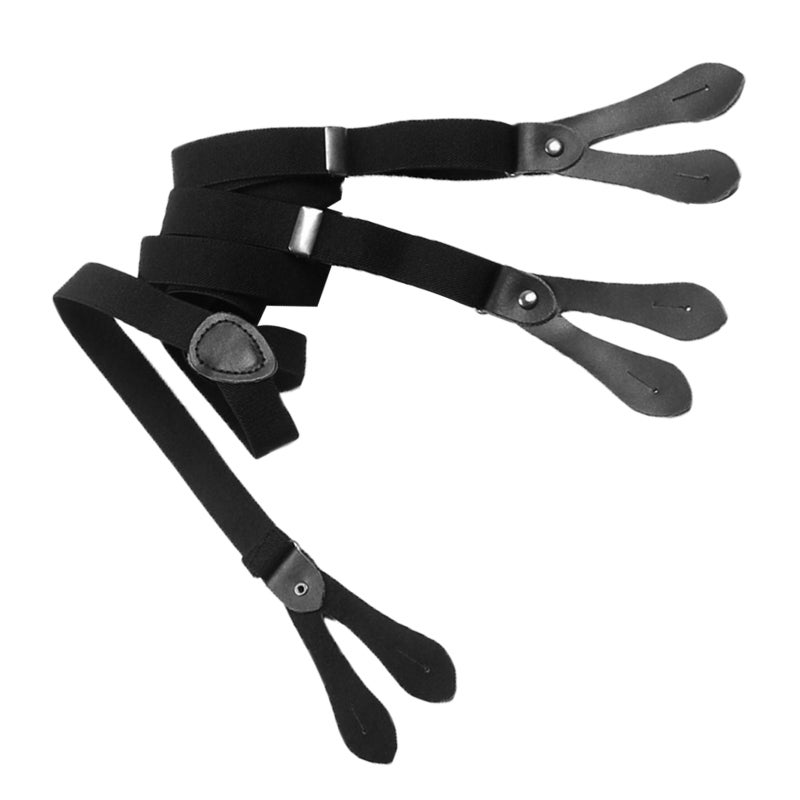 Adjustable Elastic Suspenders With Buttons Adjustable Length Straps - Image 2