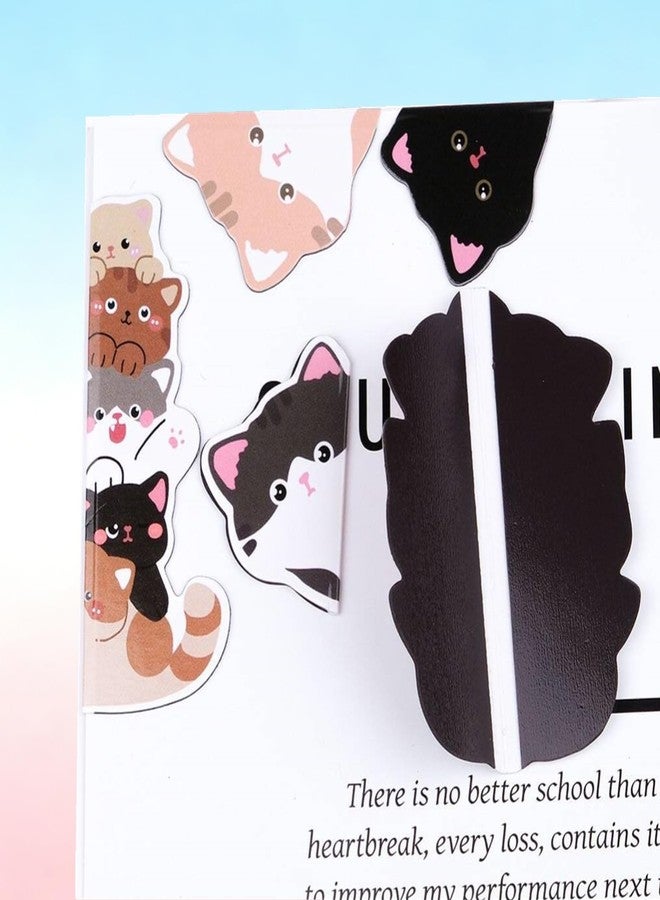 Cioohan 5Pcs Magnetic Cat Bookmarks,Cute Cat Magnet Bookmark Set with Strong Clip-on Design,Valentine's Day, Birthday Gift for Women,Readers & Book Lovers - Image 3