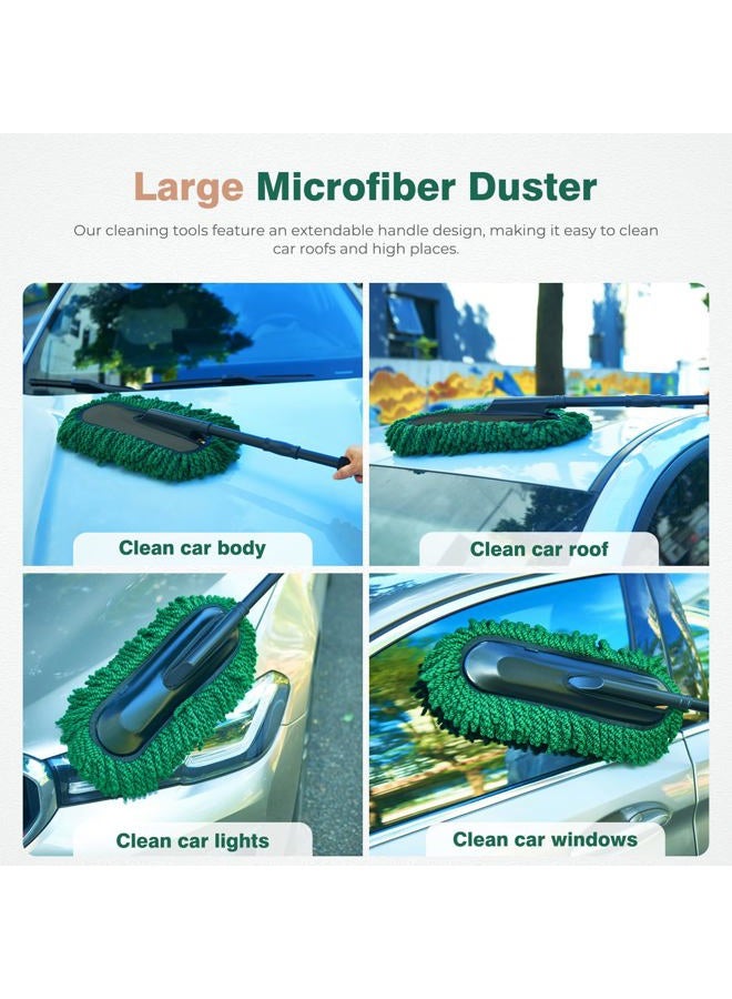 FLORICH Large Microfiber Car Duster Kit, Extendable Car Duster Exterior Scratch Free, Car Cleaning Brush Car Interior Detailing Kit, Car Cleaning Supplies for Cars RV Truck Boat - Image 4