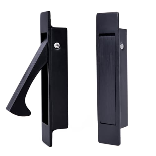 Dontay Pocket Pull Handle, Edge Pull, Professional Stainless Steel 304, Flush Mount for Sliding Door (Matte Black, 2) - Image 1