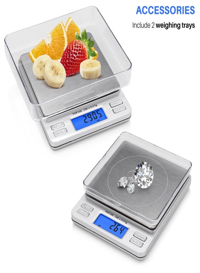 Smart Weigh Digital Pro Pocket Scale 500g x 0.01 Grams Precise Weighing Professional Weight Food Ounces & Grams Mini Kitchen Jewelry Portable Herb Pocket Scale, Hold and Counting Function Back-Lit LCD - Image 2