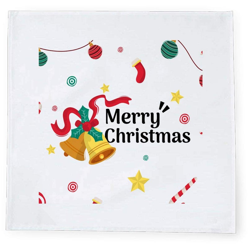 Khakee 6 Pcs Christmas Theme Tafta Silk Table Napkins 10x 10 for Xmas Decoration Christmas OrnamentsChristmas Gift npxmas191P - Image 2
