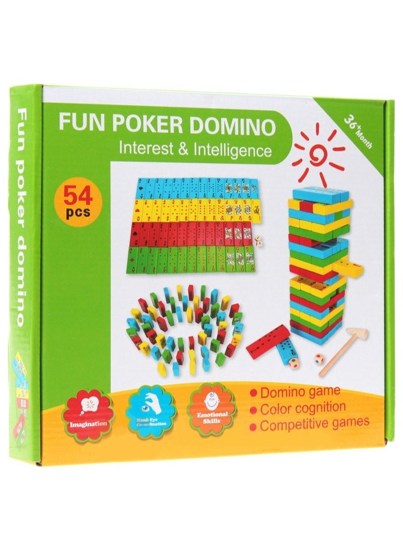 Toys Jenga Fun Dominoes Interactive Games (54 Pieces)  - Image 1