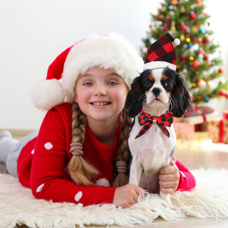 Knitted Mini Santa Hat And Bow Tie Set For Small Dogs Cats - Image 5