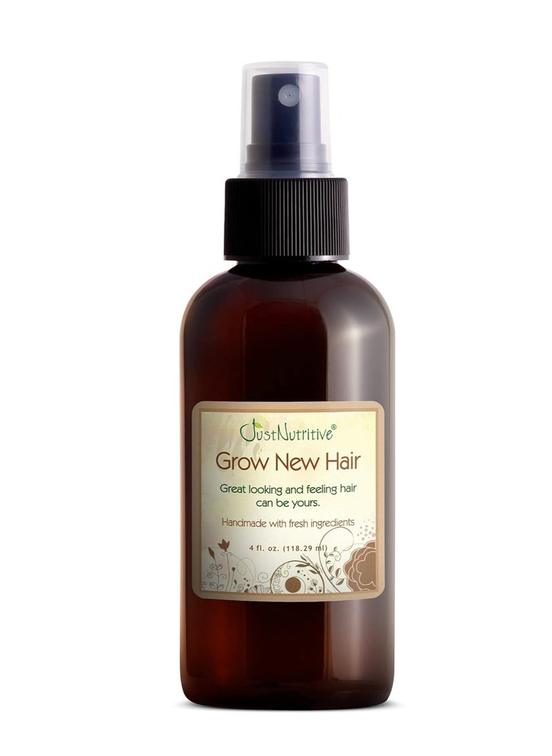 Just Nutritive Grow New Hair Treatment | Hair Regrowth Oil | Natural Hair Care | Hair Growth Treatment For Men and Women | Just Nutritive | 4 Oz  - Image 1