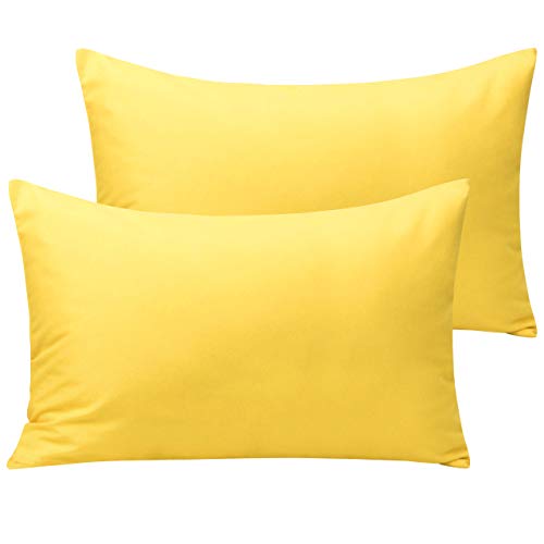 NTBAY Microfiber Toddler Pillowcases with Envelope Closure 2 Pack 100 Brushed Microfiber Super Soft Travel Kids Nursery Pillow Cases 14x20 Fits Pillows Sized 12x16 13x18 14x19 Yellow - Image 1