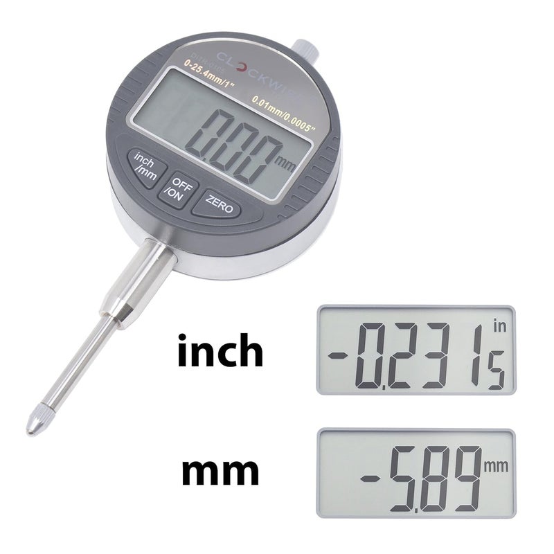 Clockwise Tools Digital Indicator, DIGR-0055 0-0.5 Inch/12.7 mm, Inch/Metric Conversion, Auto Off - Image 2