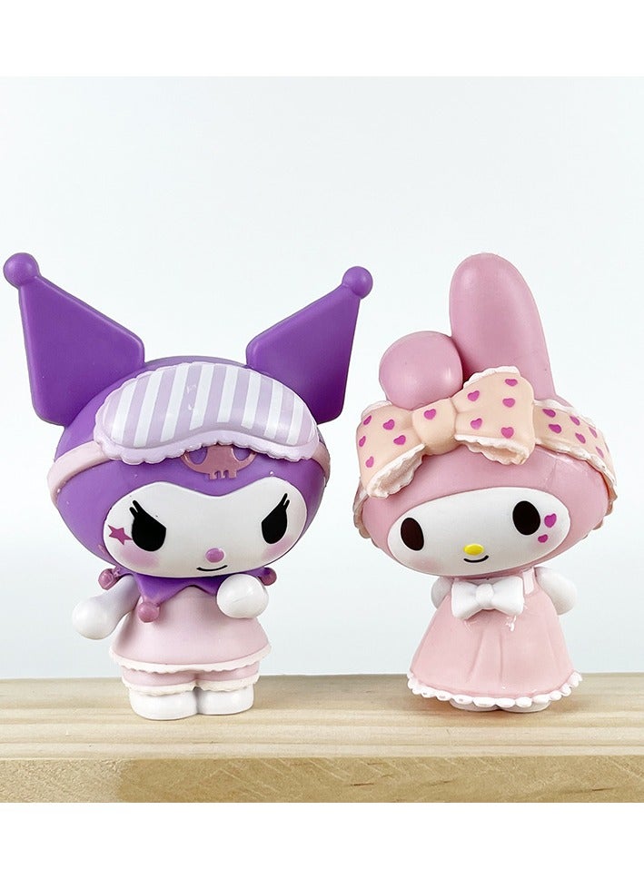 general Sanrio pajamas sweetheart series blind box ornament tide play figure peripheral ornament decorative gift for fans and friends (6-8cm) - Image 2