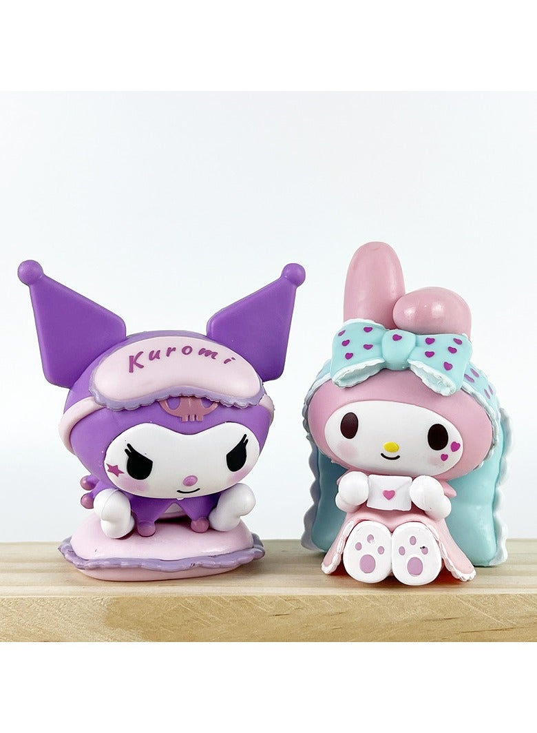 general Sanrio pajamas sweetheart series blind box ornament tide play figure peripheral ornament decorative gift for fans and friends (6-8cm) - Image 3