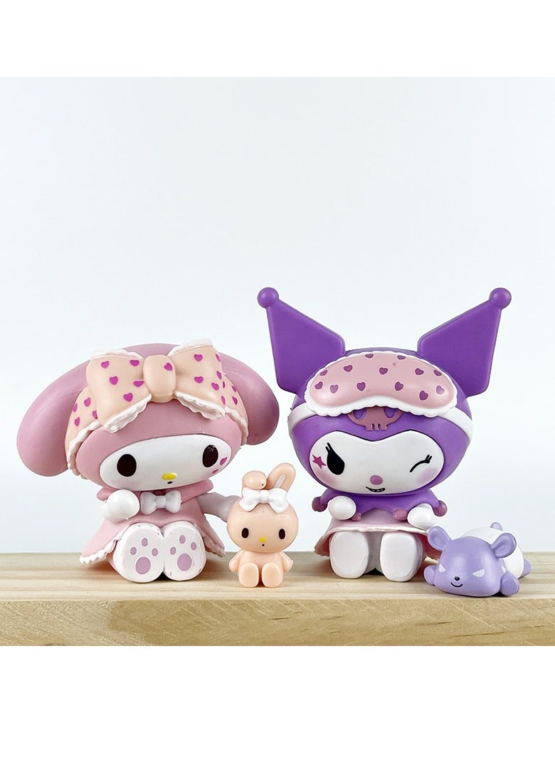 general Sanrio pajamas sweetheart series blind box ornament tide play figure peripheral ornament decorative gift for fans and friends (6-8cm) - Image 4