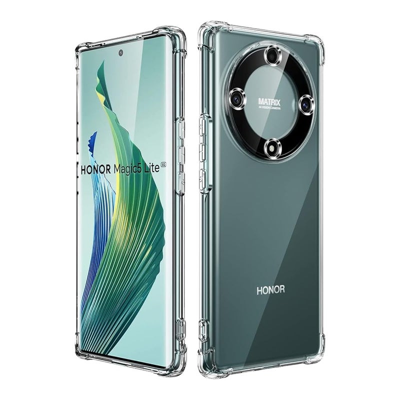 بورتوني جراب حماية متوافق مع هونر X9a - ماجيك 5 لايت 5G سيليكون واقي وسادة هوائية مضادة للصدمات البولي يوريثين الحراري فائق النحافة - شفاف - Image 1