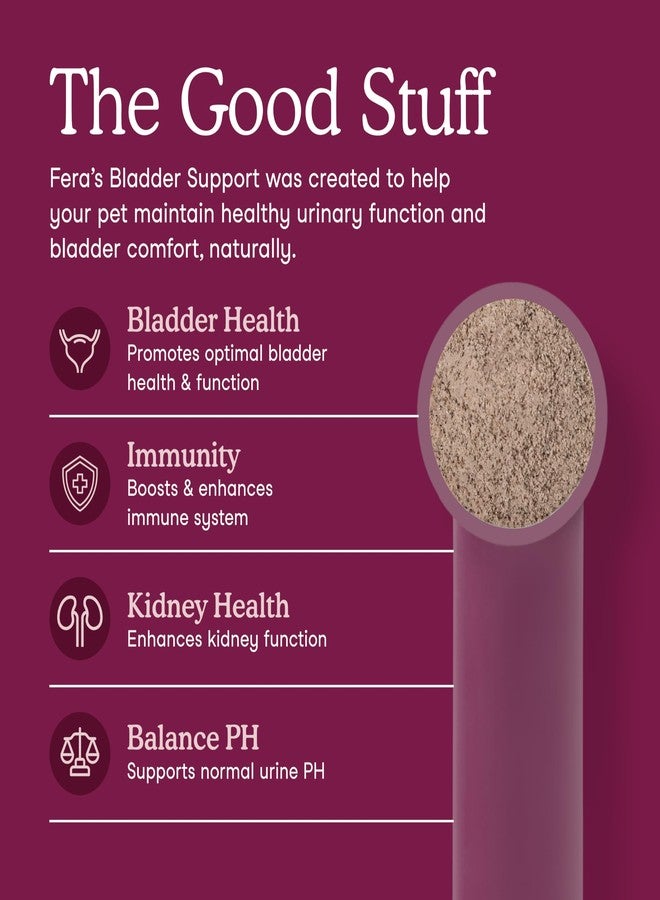 Fera Pets Bladder Support - Cranberry for Dogs & Cats - D-Mannose & Marshmallow Root - Urinary Tract Support - Supports Normal Urine pH - Boosts Immunity - 60 Scoops - Image 3