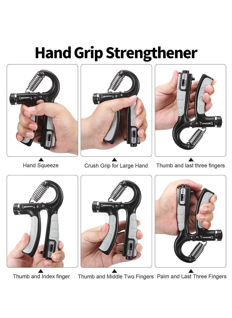 Counting Hand Grip Strengthener, Non-slip Grip Exerciser with 5-60KG Resistance Adjustment, Counts to 99, Suitable for Athletes, Rock Climbers, Fitness Enthusiasts Daily Training