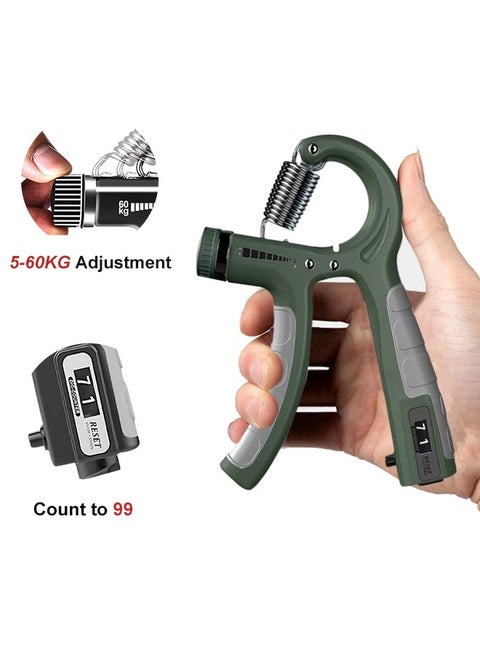 Counting Hand Grip Strengthener, Non-slip Grip Exerciser with 5-60KG Resistance Adjustment, Counts to 99, Suitable for Athletes, Rock Climbers, Fitness Enthusiasts Daily Training