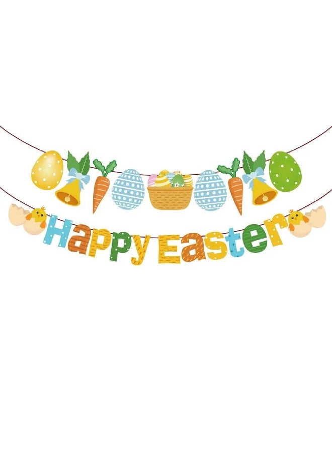 ThePartyPopper Colorful Happy Easter Cartoon Banner - Image 1