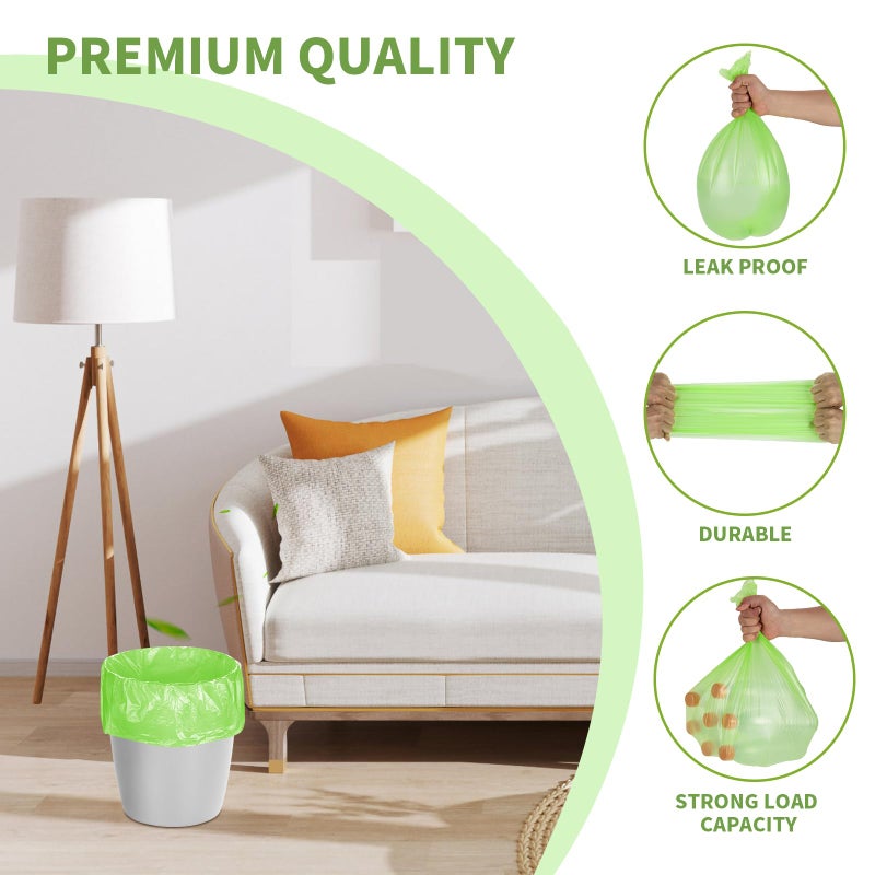 Magesh 105 Count 4 Gallon Small Trash Bags, Green, Transparent, Durable, Leak-Proof, Unscented, Easy to Use, Versatile, Outstanding Customer Service - Image 3