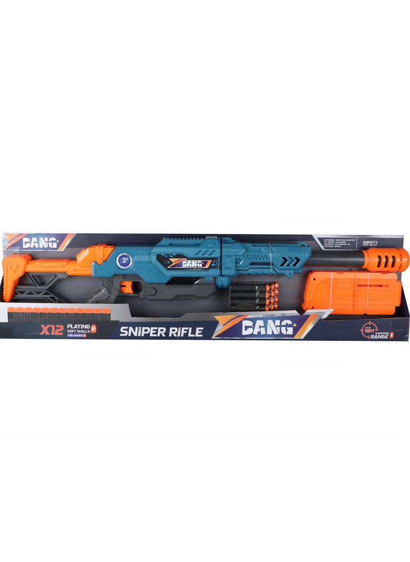 Bang Bang - Sniper Rifle Toy Gun with 12 Bullets, Manual Firing, Long Range Shooting for Kids  - Image 1