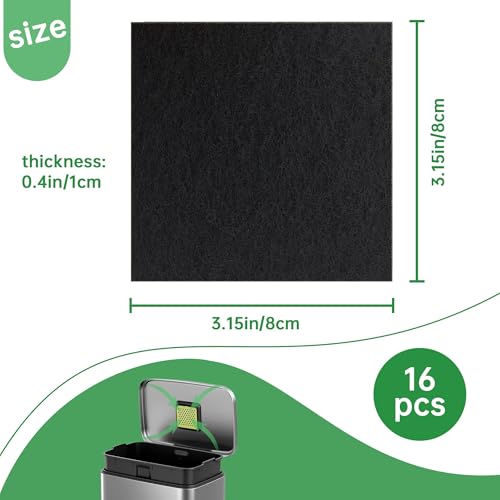 HAVANSIDY 16Pack Trash Can Odor Absorbing Filter Refills Compatible with EKO Trash Can Activated Charcoal Deodorizer StickOn Filters Garbage Can Odor Eliminator and Absorber for Indoor and Outdoor Bins - Image 3