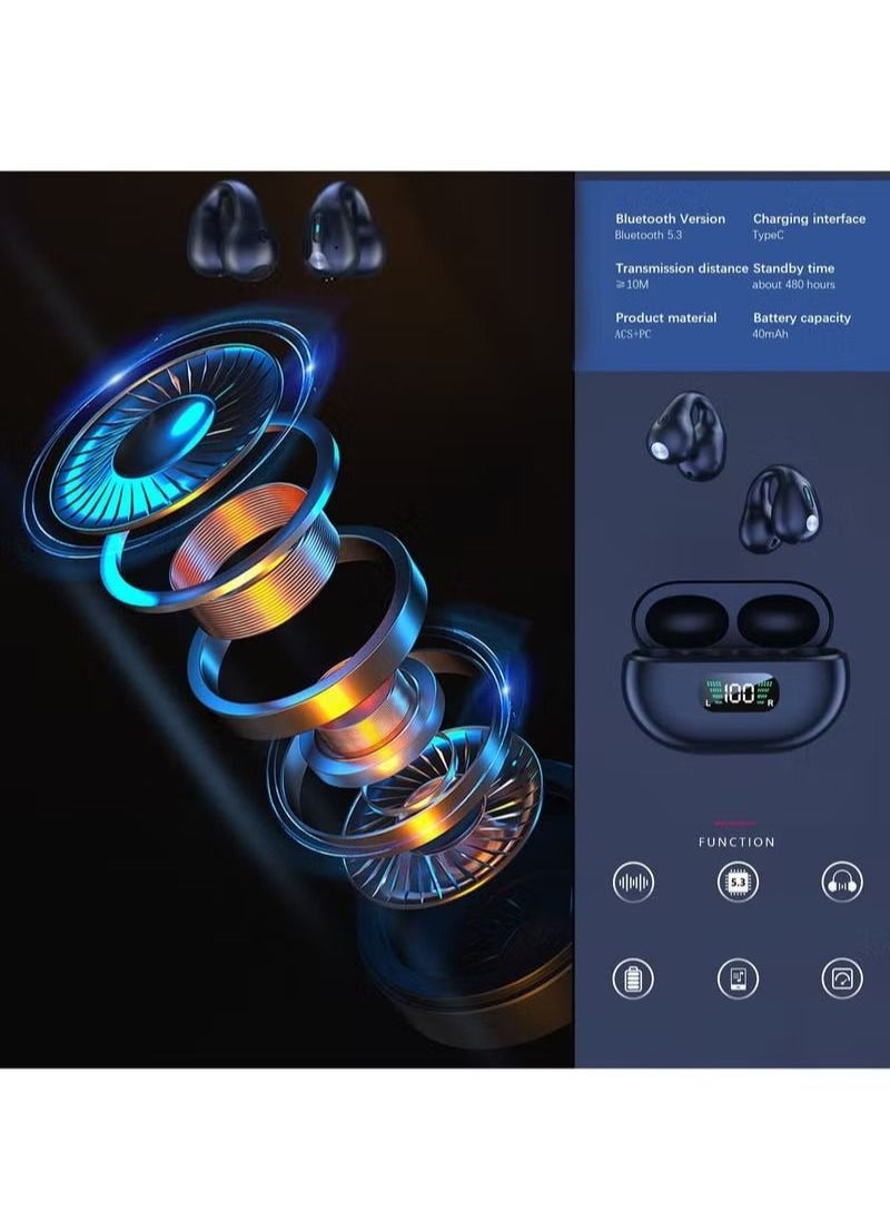 Open Ear Wireless Bone Conduction Headphone Ear Clip Sport Headset R15